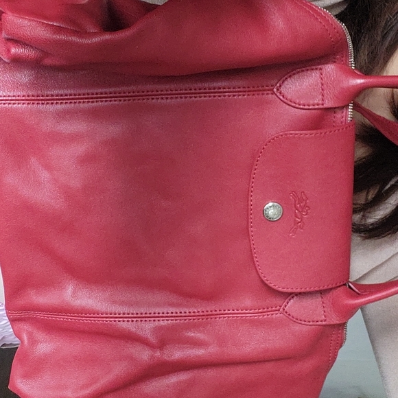 LONGCHAMP Medium Leather Le Pliage Cuir Tote genuine leather discontinued - Picture 12 of 16